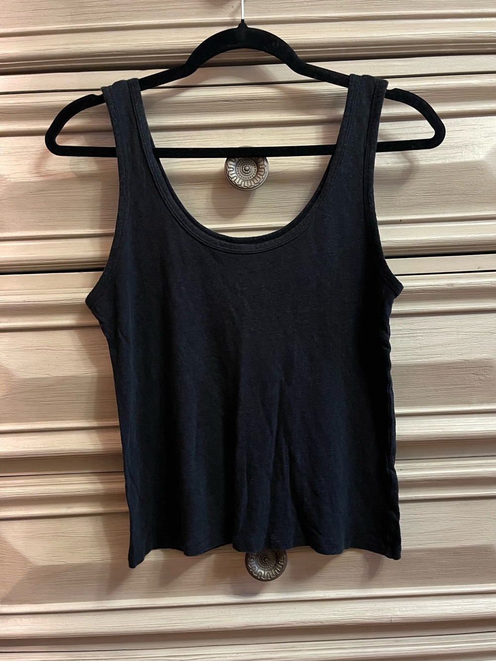 Abercrombie & Fitch Soft AF Scoop Neck Tank Top Black Stretch Knit Medium